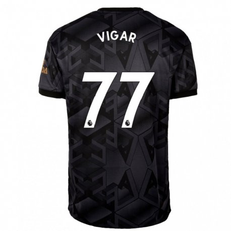 Kandiny Herren Billy Vigar #77 Schwarz Grau Auswärtstrikot Trikot 2022/23 T-shirt