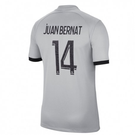 Kandiny Herren Juan Bernat #14 Grau Auswärtstrikot Trikot 2022/23 T-Shirt