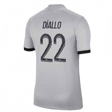 Kandiny Herren Abdou Diallo #22 Grau Auswärtstrikot Trikot 2022/23 T-shirt