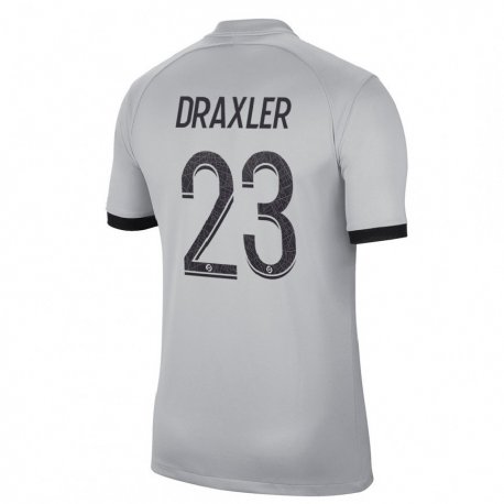 Kandiny Herren Julian Draxler #23 Grau Auswärtstrikot Trikot 2022/23 T-Shirt