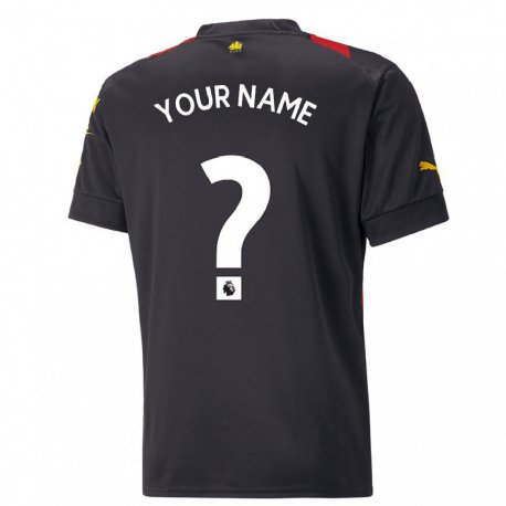 Kandiny Herren Ihren Namen #0 Schwarz Rot Auswärtstrikot Trikot 2022/23 T-shirt