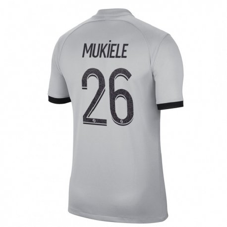 Kandiny Herren Nordi Mukiele #26 Grau Auswärtstrikot Trikot 2022/23 T-Shirt