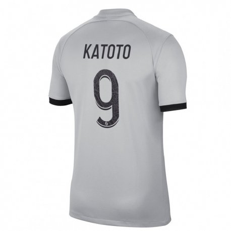 Kandiny Herren Marie-Antoinette Katoto #9 Grau Auswärtstrikot Trikot 2022/23 T-Shirt