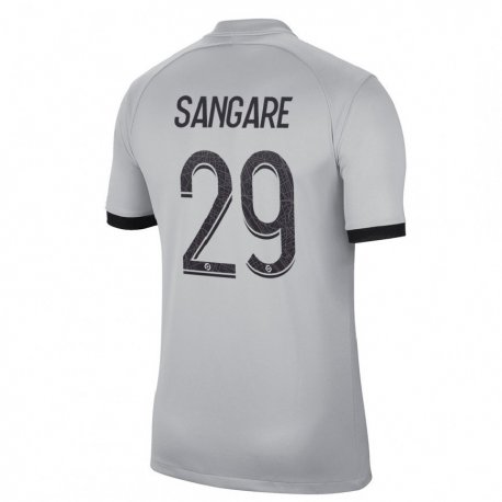 Kandiny Herren Hawa Sangare #29 Grau Auswärtstrikot Trikot 2022/23 T-Shirt