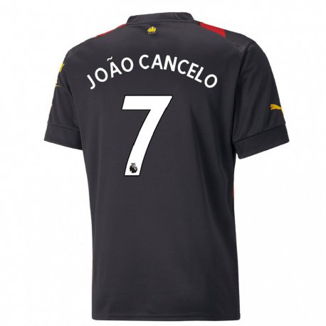 Kandiny Herren Joao Cancelo #7 Schwarz Rot Auswärtstrikot Trikot 2022/23 T-shirt