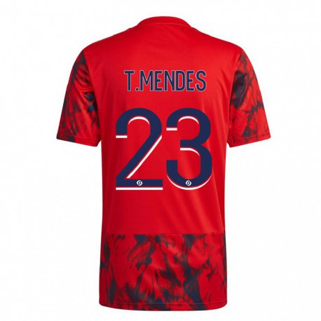 Kandiny Herren Thiago Mendes #23 Roter Raum Auswärtstrikot Trikot 2022/23 T-Shirt