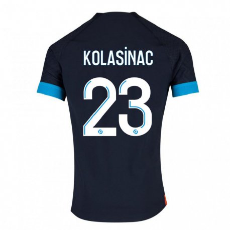 Kandiny Herren Sead Kolasinac #23 Schwarz Olympia Auswärtstrikot Trikot 2022/23 T-Shirt