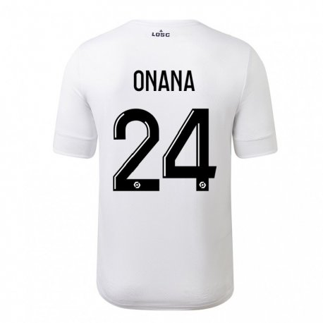 Kandiny Herren Amadou Onana #24 Weiß Purpur Auswärtstrikot Trikot 2022/23 T-shirt