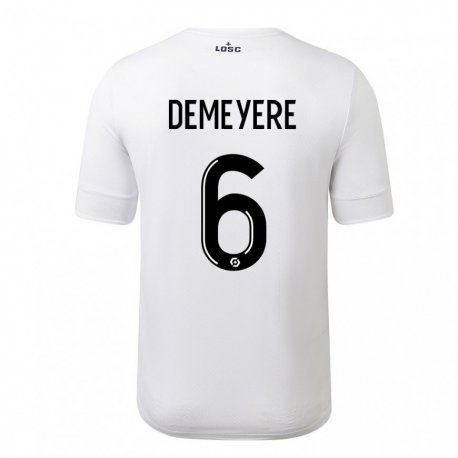 Kandiny Herren Silke Demeyere #6 Weiß Purpur Auswärtstrikot Trikot 2022/23 T-Shirt