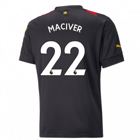 Kandiny Herren Sandy Maciver #22 Schwarz Rot Auswärtstrikot Trikot 2022/23 T-shirt