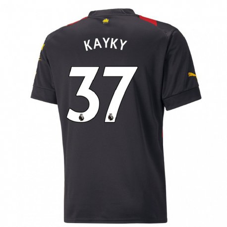 Kandiny Herren Kayky #37 Schwarz Rot Auswärtstrikot Trikot 2022/23 T-shirt