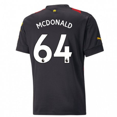 Kandiny Herren Rowan Mcdonald #64 Schwarz Rot Auswärtstrikot Trikot 2022/23 T-shirt