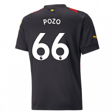 Kandiny Herren Iker Pozo #66 Schwarz Rot Auswärtstrikot Trikot 2022/23 T-shirt