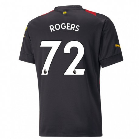 Kandiny Herren Morgan Rogers #72 Schwarz Rot Auswärtstrikot Trikot 2022/23 T-shirt