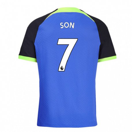Kandiny Herren Heung-min Son #7 Blau Grün Auswärtstrikot Trikot 2022/23 T-shirt