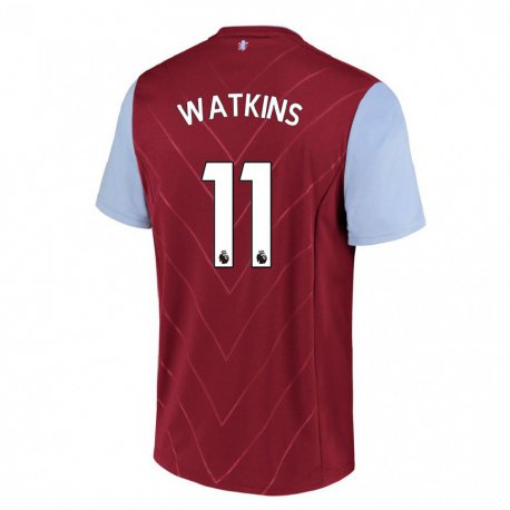 Kandiny Damen Ollie Watkins #11 Wein Heimtrikot Trikot 2022/23 T-shirt