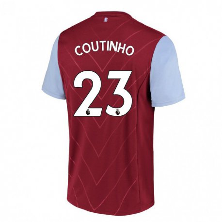 Kandiny Damen Philippe Coutinho #23 Wein Heimtrikot Trikot 2022/23 T-shirt