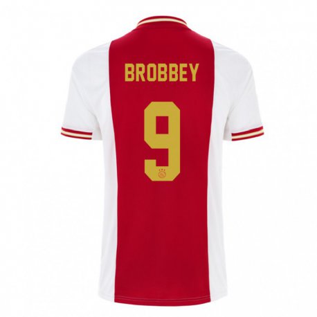 Kandiny Damen Brian Brobbey #9 Dunkelrot Weiß Heimtrikot Trikot 2022/23 T-Shirt
