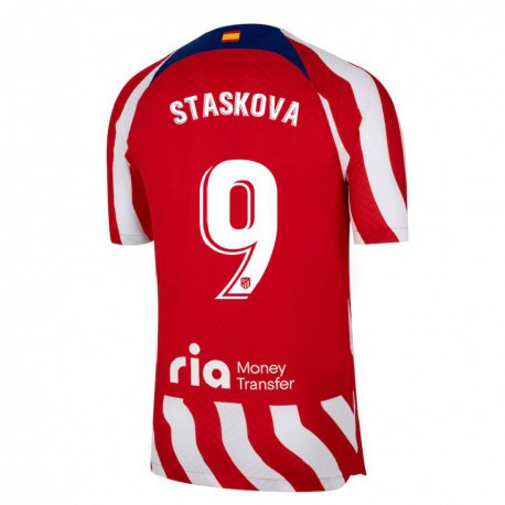 Kandiny Damen Andrea Staskova #9 Rot Weiß Blau Heimtrikot Trikot 2022/23 T-shirt