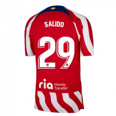 Kandiny Damen Alberto Salido #29 Rot Weiß Blau Heimtrikot Trikot 2022/23 T-shirt