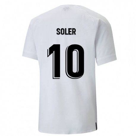 Kandiny Damen Carlos Soler #10 Cremiges Weiß Heimtrikot Trikot 2022/23 T-shirt
