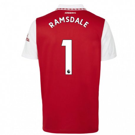 Kandiny Damen Aaron Ramsdale #1 Rot Weiß Heimtrikot Trikot 2022/23 T-shirt