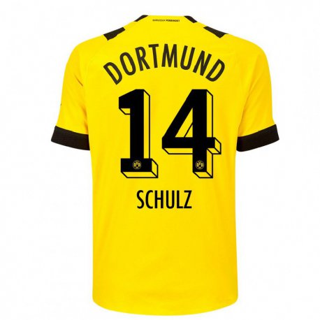 Kandiny Damen Nico Schulz #14 Gelb Heimtrikot Trikot 2022/23 T-shirt