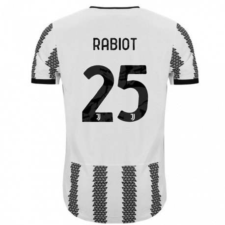 Kandiny Damen Adrien Rabiot #25 Weiß Schwarz Heimtrikot Trikot 2022/23 T-shirt