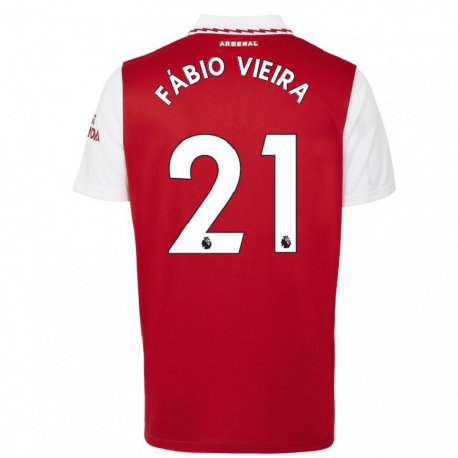 Kandiny Damen Fabio Vieira #21 Rot Weiß Heimtrikot Trikot 2022/23 T-shirt