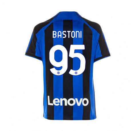 Kandiny Damen Alessandro Bastoni #95 Königsblau Schwarz Heimtrikot Trikot 2022/23 T-shirt