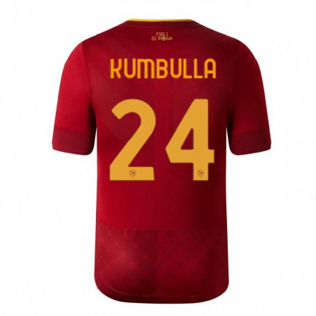 Kandiny Damen Marash Kumbulla #24 Rotbraun Heimtrikot Trikot 2022/23 T-shirt