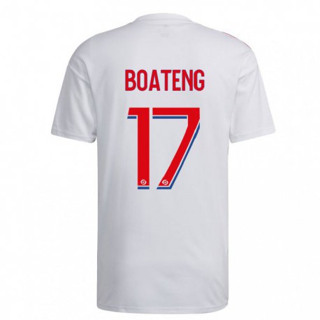 Kandiny Damen Jerome Boateng #17 Weiß Blau Rot Heimtrikot Trikot 2022/23 T-Shirt
