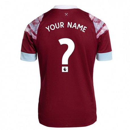Kandiny Damen Ihren Namen #0 Rotwein Heimtrikot Trikot 2022/23 T-shirt