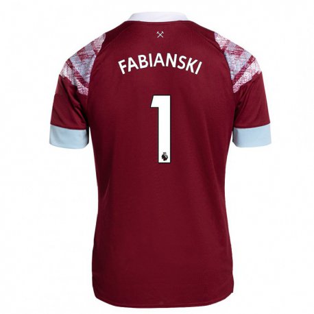 Kandiny Damen Lukasz Fabianski #1 Rotwein Heimtrikot Trikot 2022/23 T-shirt