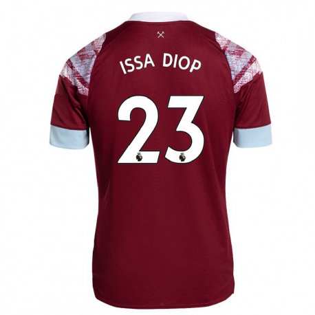 Kandiny Damen Issa Diop #23 Rotwein Heimtrikot Trikot 2022/23 T-shirt