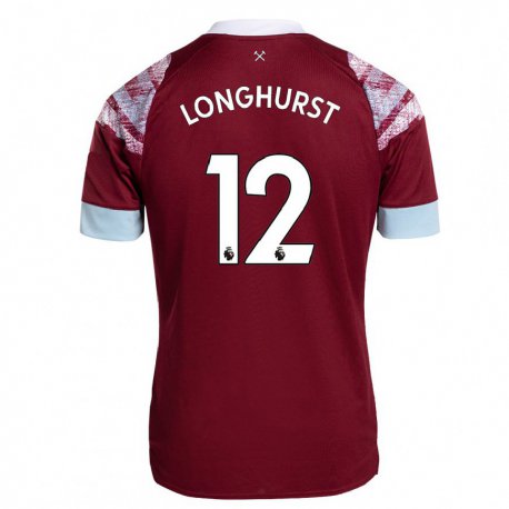Kandiny Damen Kate Longhurst #12 Rotwein Heimtrikot Trikot 2022/23 T-shirt