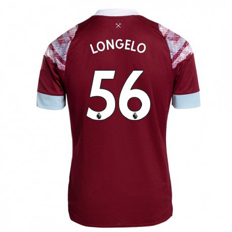 Kandiny Damen Emmanuel Longelo #56 Rotwein Heimtrikot Trikot 2022/23 T-shirt