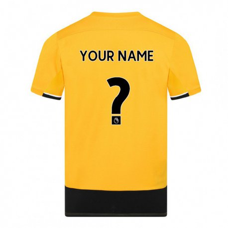 Kandiny Damen Ihren Namen #0 Gelb Schwarz Heimtrikot Trikot 2022/23 T-Shirt