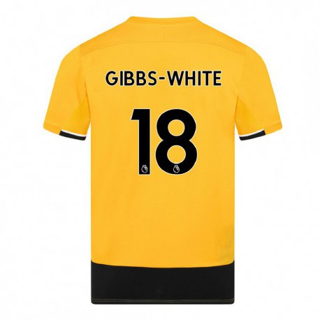 Kandiny Damen Morgan Gibbs-white #18 Gelb Schwarz Heimtrikot Trikot 2022/23 T-shirt