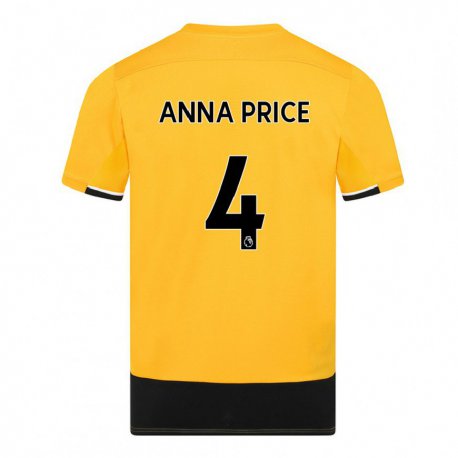 Kandiny Damen Anna Price #4 Gelb Schwarz Heimtrikot Trikot 2022/23 T-shirt