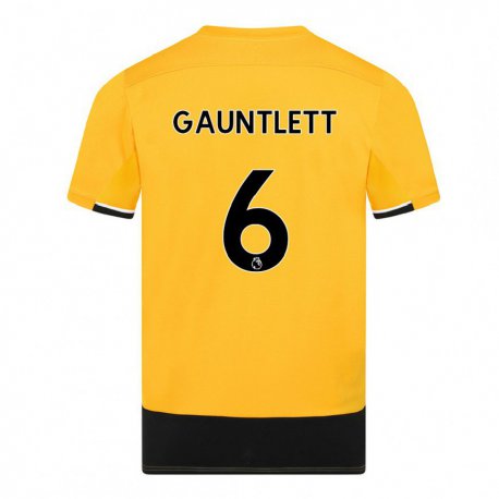 Kandiny Damen Maz Gauntlett #6 Gelb Schwarz Heimtrikot Trikot 2022/23 T-Shirt