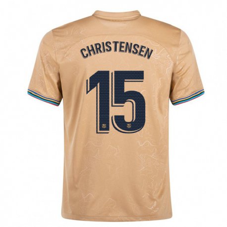 Kandiny Damen Andreas Christensen #15 Gold Auswärtstrikot Trikot 2022/23 T-shirt