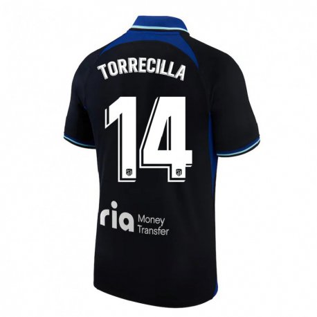 Kandiny Damen Virginia Torrecilla #14 Schwarz Weiß Blau Auswärtstrikot Trikot 2022/23 T-shirt