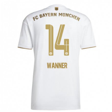Kandiny Damen Paul Wanner #14 Weißes Gold Auswärtstrikot Trikot 2022/23 T-shirt