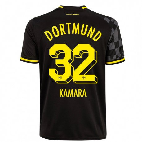 Kandiny Damen Abdoulaye Kamara #32 Schwarz Auswärtstrikot Trikot 2022/23 T-shirt