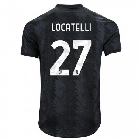 Kandiny Damen Manuel Locatelli #27 Dunkles Schwarz Auswärtstrikot Trikot 2022/23 T-shirt