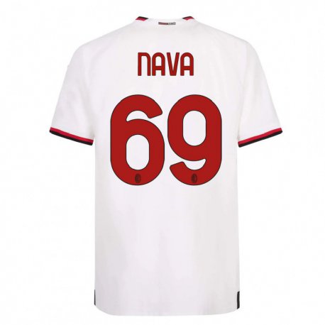 Kandiny Damen Lapo Nava #69 Weiß Rot Auswärtstrikot Trikot 2022/23 T-shirt