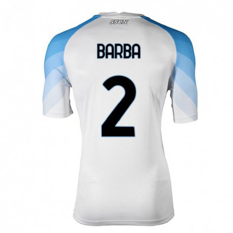 Kandiny Damen Benedetto Barba #2 Weiß Himmelblau Auswärtstrikot Trikot 2022/23 T-shirt