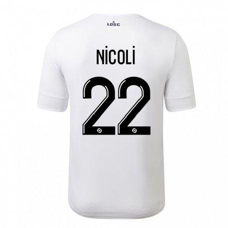 Kandiny Damen Morgane Nicoli #22 Weiß Purpur Auswärtstrikot Trikot 2022/23 T-shirt
