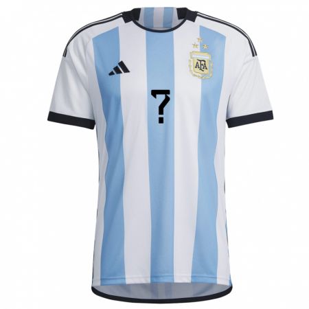 Kandiny Kinder Argentinische Ihren Namen #0 Weiß Himmelblau Heimtrikot Trikot 22-24 T-shirt